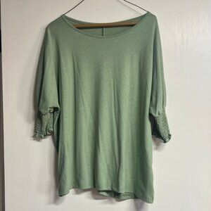 Stylish Sage Green Long Sleeve Women's Top